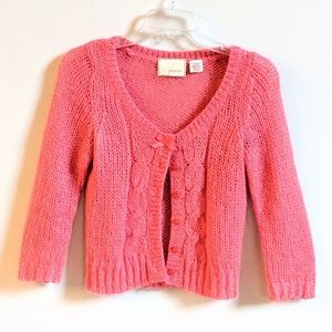 ANTHROPOLOGIE CORAL CARDIGAN WITH BOW DETAIL